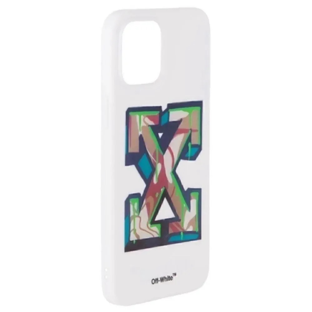 Authentic Unisex Off White Multi Colored 12/12Pro Phone White Case.